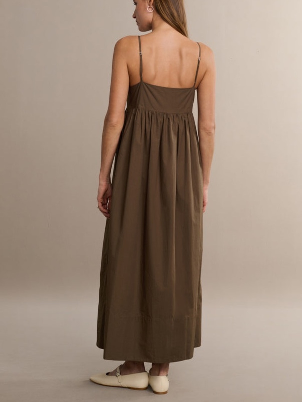 Jenni Kayne Designer Cove Strappy Cool Cotton Olive (Brown) Sundress Dress XL - Picture 4 of 16